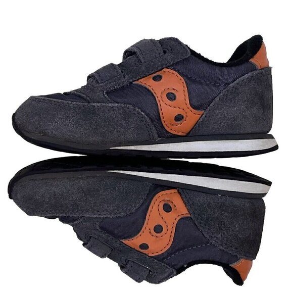 Saucony Jazz Low Pro Baby Jazz Sneakers Unisex 6M Navy Orange Leather Upper - Picture 2 of 10